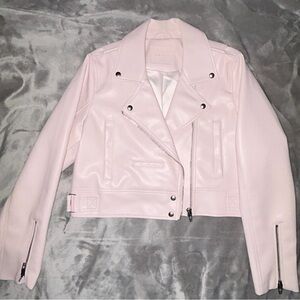 Blank NYC Light Pink Vegan Leather Jacket
